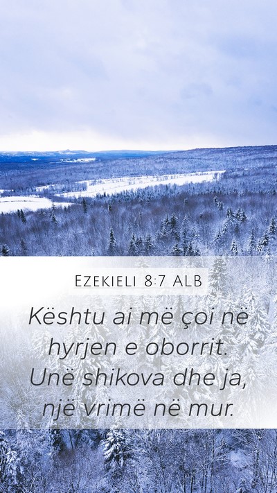 Ezekieli 8:7 ALB Bible Verse Image