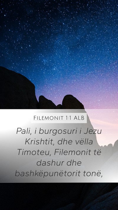 Filemonit 1:1 ALB Mobile Phone Wallpaper - Pali, i burgosuri i Jezu Krishtit, dhe vëlla - Mobile Bible Verse Wallpaper