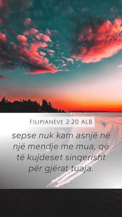 Filipianëve 2:20 ALB Bible Verse Image
