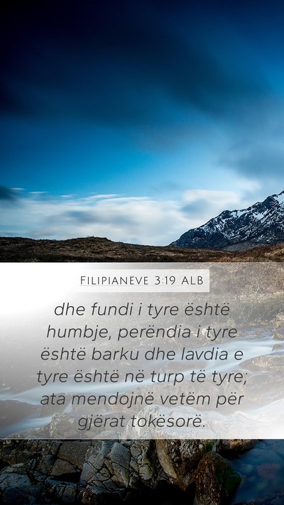 Filipianëve 3:19 ALB Bible Verse Image