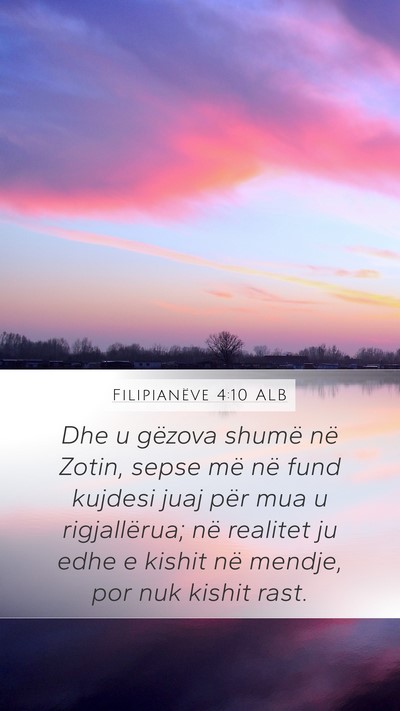 Filipianëve 4:10 ALB Bible Verse Image