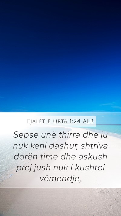Fjalët e urta 1:24 ALB Bible Verse Image