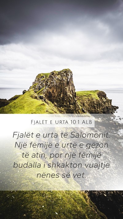 Fjalët e urta 10:1 ALB Bible Verse Image
