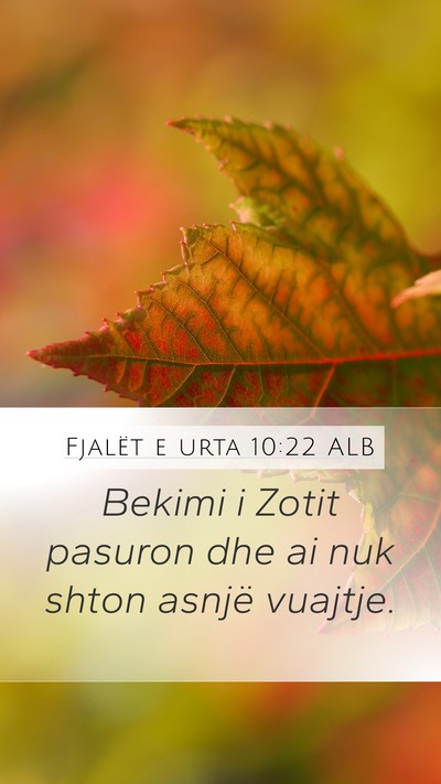 Fjalët e urta 10:22 ALB Bible Verse Image