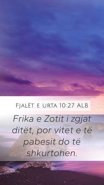 Fjalët e urta 10:27 ALB Bible Verse Image