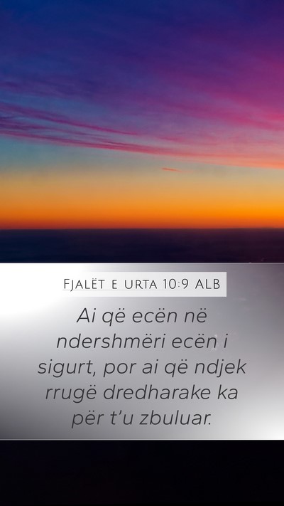 Fjalët e urta 10:9 ALB Bible Verse Image