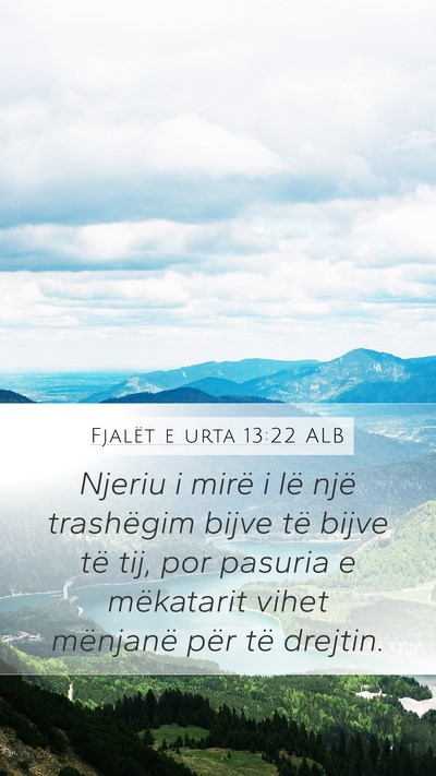 Fjalët e urta 13:22 ALB Bible Verse Image