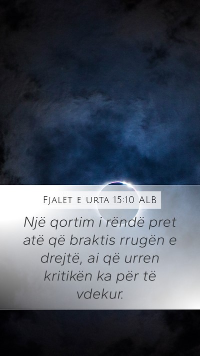 Fjalët e urta 15:10 ALB Bible Verse Image