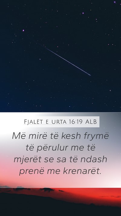 Fjalët e urta 16:19 ALB Bible Verse Image