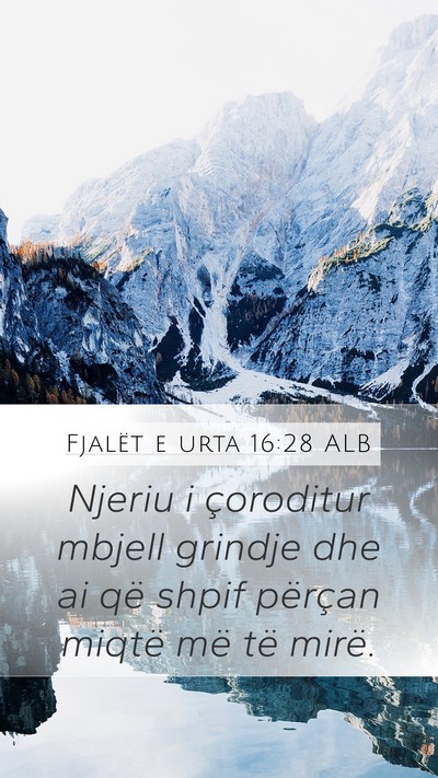 Fjalët e urta 16:28 ALB Bible Verse Image