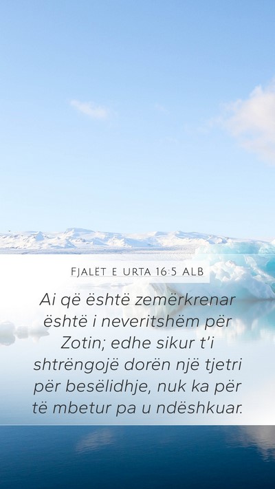 Fjalët e urta 16:5 ALB Bible Verse Image