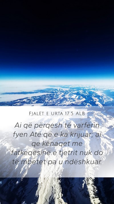 Fjalët e urta 17:5 ALB Bible Verse Image