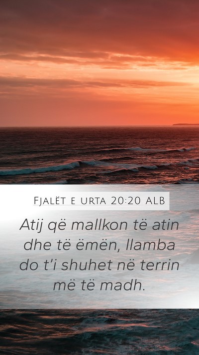 Fjalët e urta 20:20 ALB Bible Verse Image