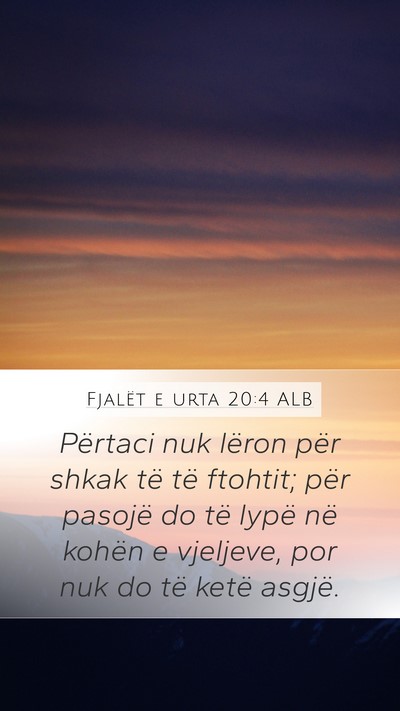 Fjalët e urta 20:4 ALB Bible Verse Image
