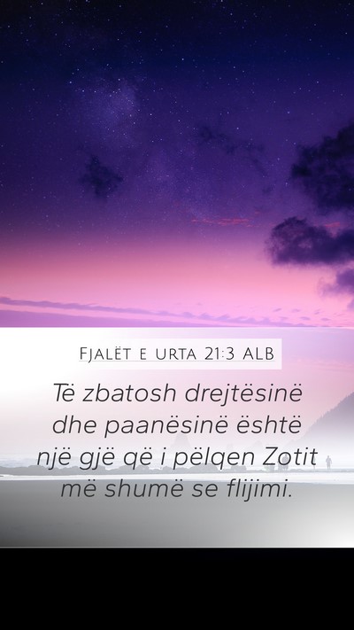 Fjalët e urta 21:3 ALB Bible Verse Image