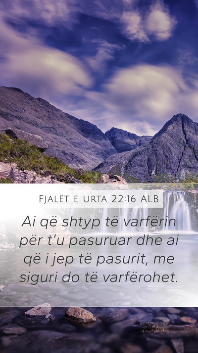 Fjalët e urta 22:16 ALB Bible Verse Image