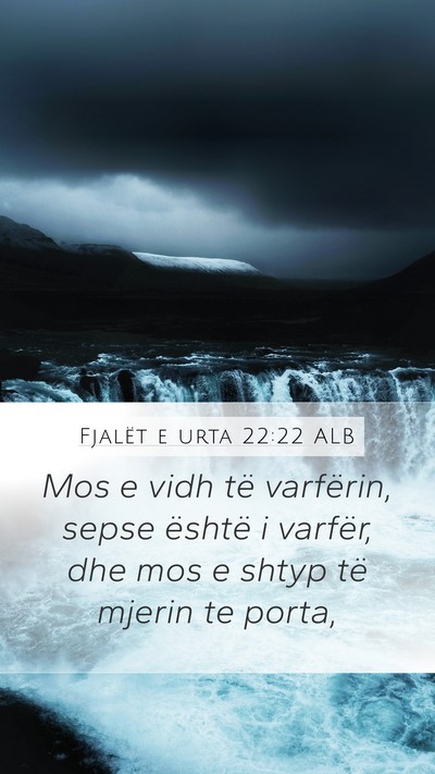 Fjalët e urta 22:22 ALB Bible Verse Image