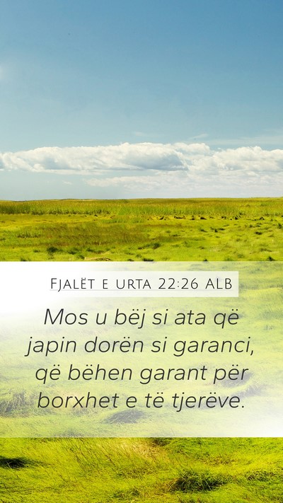 Fjalët e urta 22:26 ALB Bible Verse Image