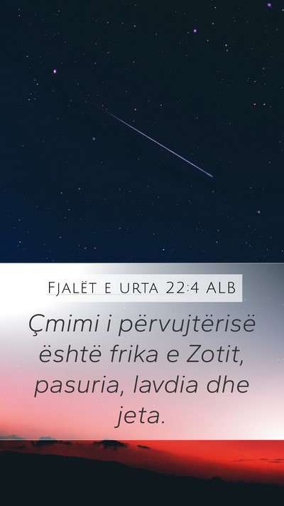 Fjalët e urta 22:4 ALB Bible Verse Image