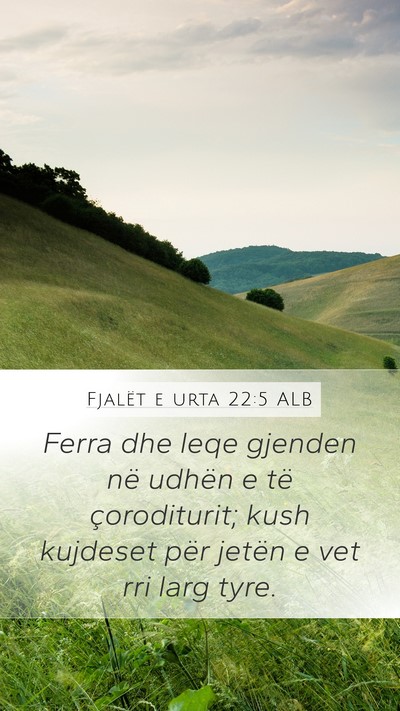 Fjalët e urta 22:5 ALB Bible Verse Image