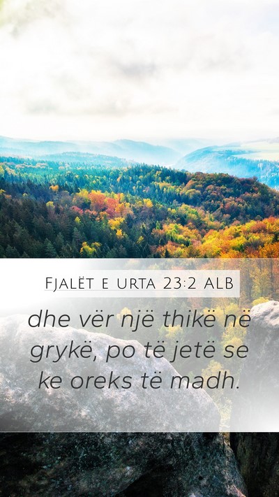 Fjalët e urta 23:2 ALB Bible Verse Image