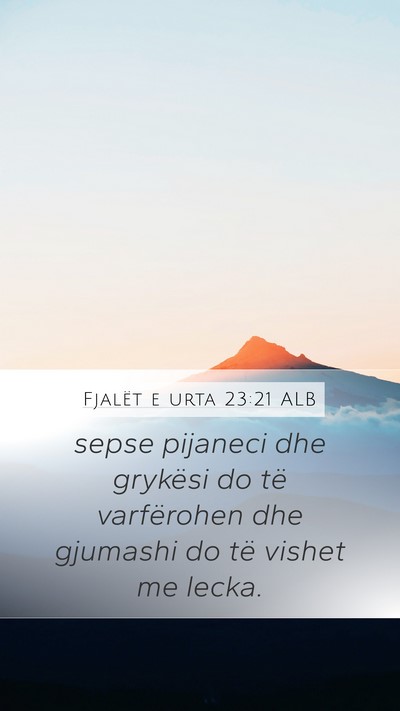 Fjalët e urta 23:21 ALB Bible Verse Image