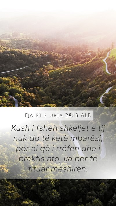 Fjalët e urta 28:13 ALB Bible Verse Image