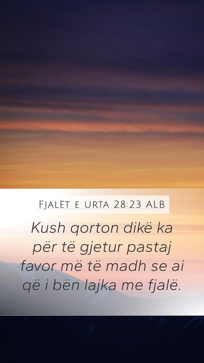 Fjalët e urta 28:23 ALB Bible Verse Image