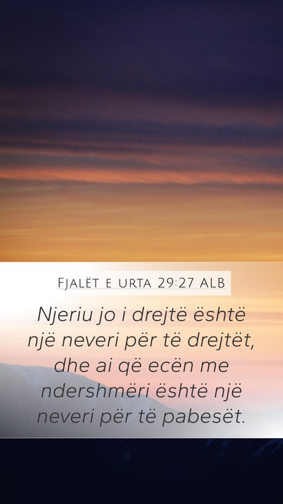 Fjalët e urta 29:27 ALB Bible Verse Image