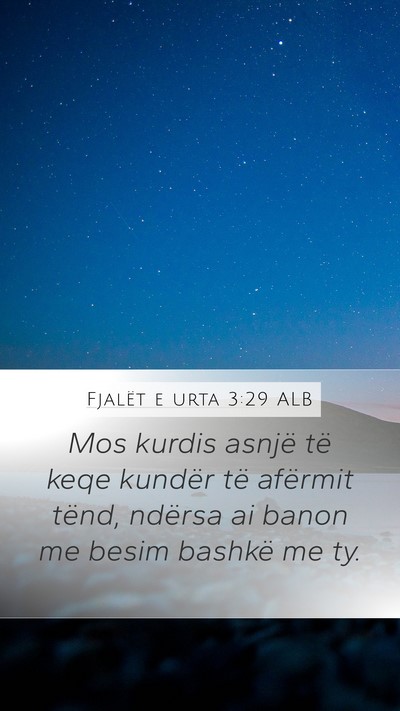 Fjalët e urta 3:29 ALB Bible Verse Image