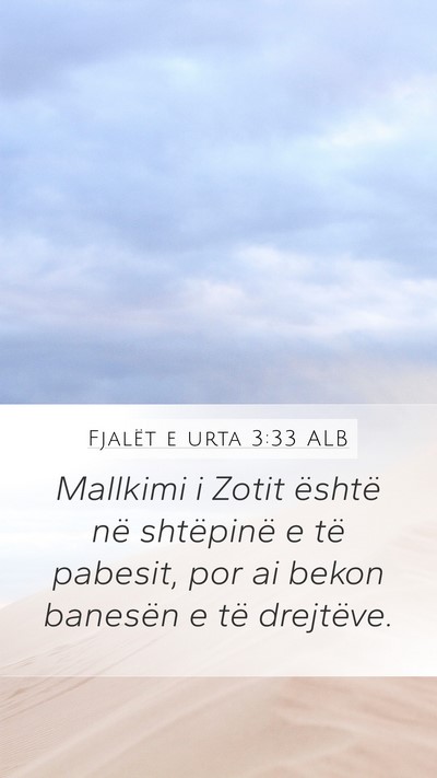 Fjalët e urta 3:33 ALB Bible Verse Image