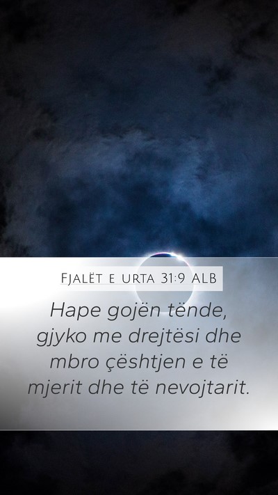 Fjalët e urta 31:9 ALB Bible Verse Image