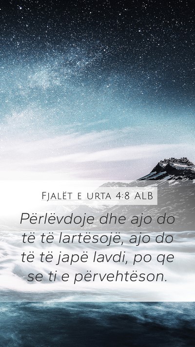 Fjalët e urta 4:8 ALB Bible Verse Image
