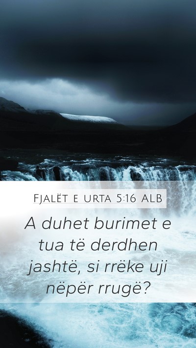 Fjalët e urta 5:16 ALB Mobile Phone Wallpaper - A duhet burimet e tua të derdhen jashtë, si - Mobile Bible Verse Wallpaper