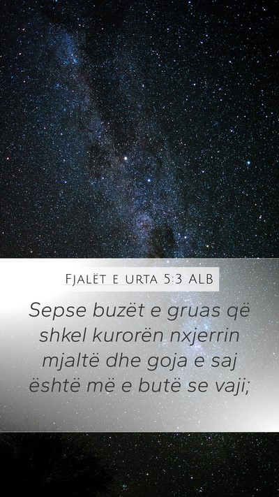 Fjalët e urta 5:3 ALB Bible Verse Image
