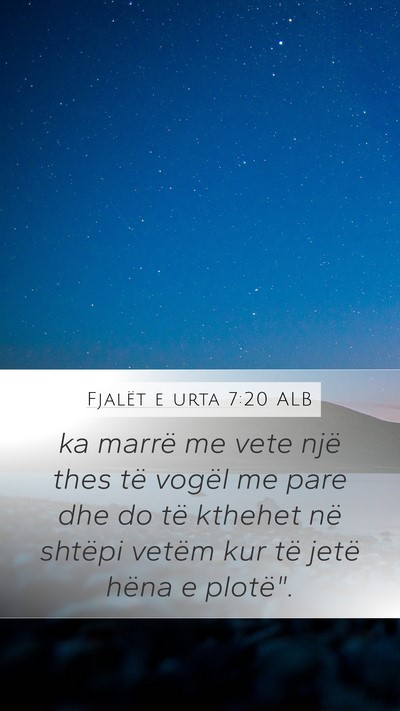 Fjalët e urta 7:20 ALB Mobile Phone Wallpaper - ka marrë me vete një thes të vogël me pare - Mobile Bible Verse Wallpaper