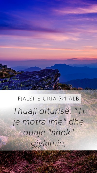 Fjalët e urta 7:4 ALB Bible Verse Image