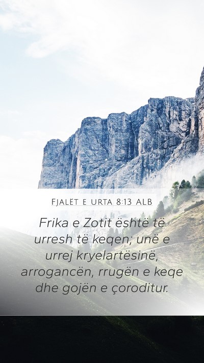 Fjalët e urta 8:13 ALB Bible Verse Image