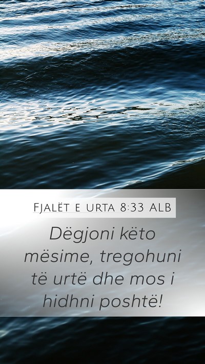 Fjalët e urta 8:33 ALB Bible Verse Image