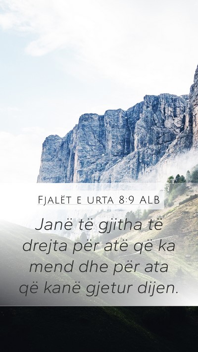 Fjalët e urta 8:9 ALB Bible Verse Image