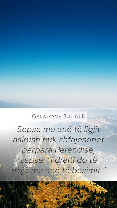 Galatasve 3:11 ALB Bible Verse Image