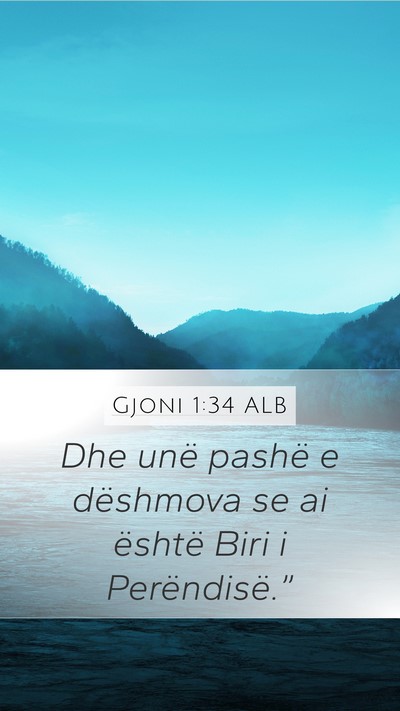 Gjoni 1:34 ALB Bible Verse Image