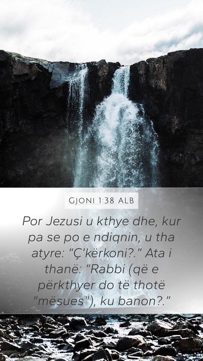 Gjoni 1:38 ALB Bible Verse Image