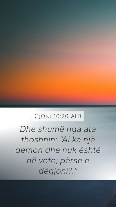 Gjoni 10:20 ALB Bible Verse Image
