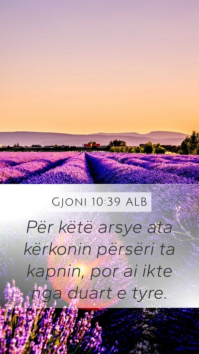 Gjoni 10:39 ALB Bible Verse Image