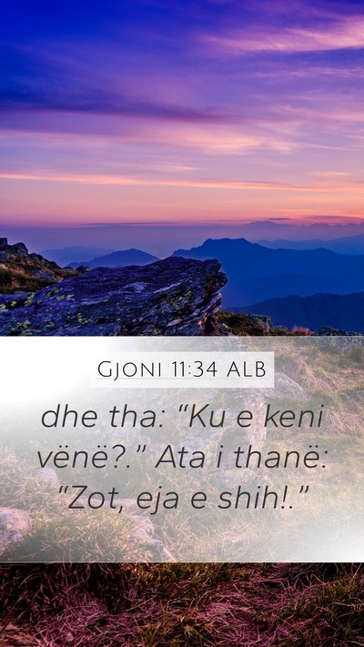 Gjoni 11:34 ALB Bible Verse Image