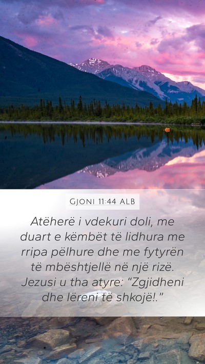 Gjoni 11:44 ALB Bible Verse Image