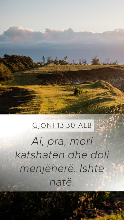 Gjoni 13:30 ALB Bible Verse Image