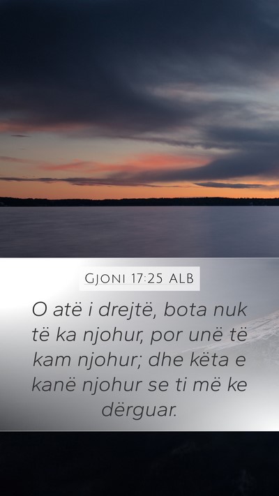 Gjoni 17:25 ALB Bible Verse Image