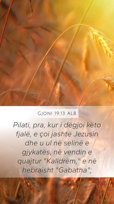 Gjoni 19:13 ALB Bible Verse Image